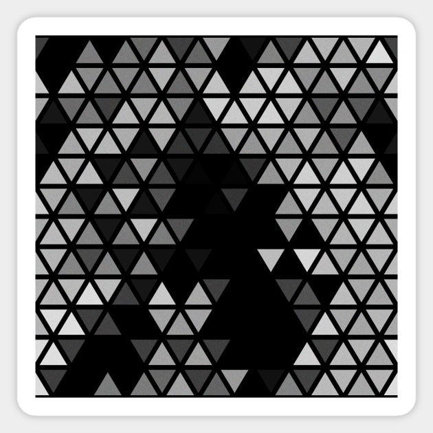 Geometric Fractal Triangles Black Noir Sticker by Tobe_Fonseca